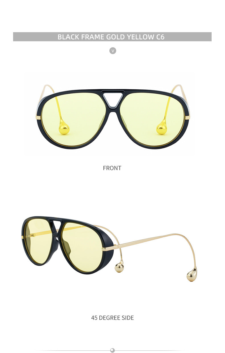 2025New Sunglasses for Women, European and American Fashion Glasses, Double Bridge Personality Aviator Sunglasses, Sun Protection Pilot Sunglasses for Men