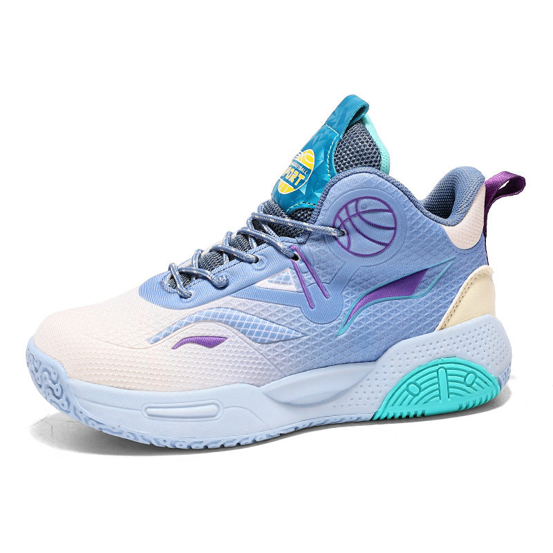 Boys' Casual Fashion Trendy Children's Shoes Non-Slip Wear-Resistant Sports Shoes for Elementary School Students Training Multi-Color Basketball Shoes