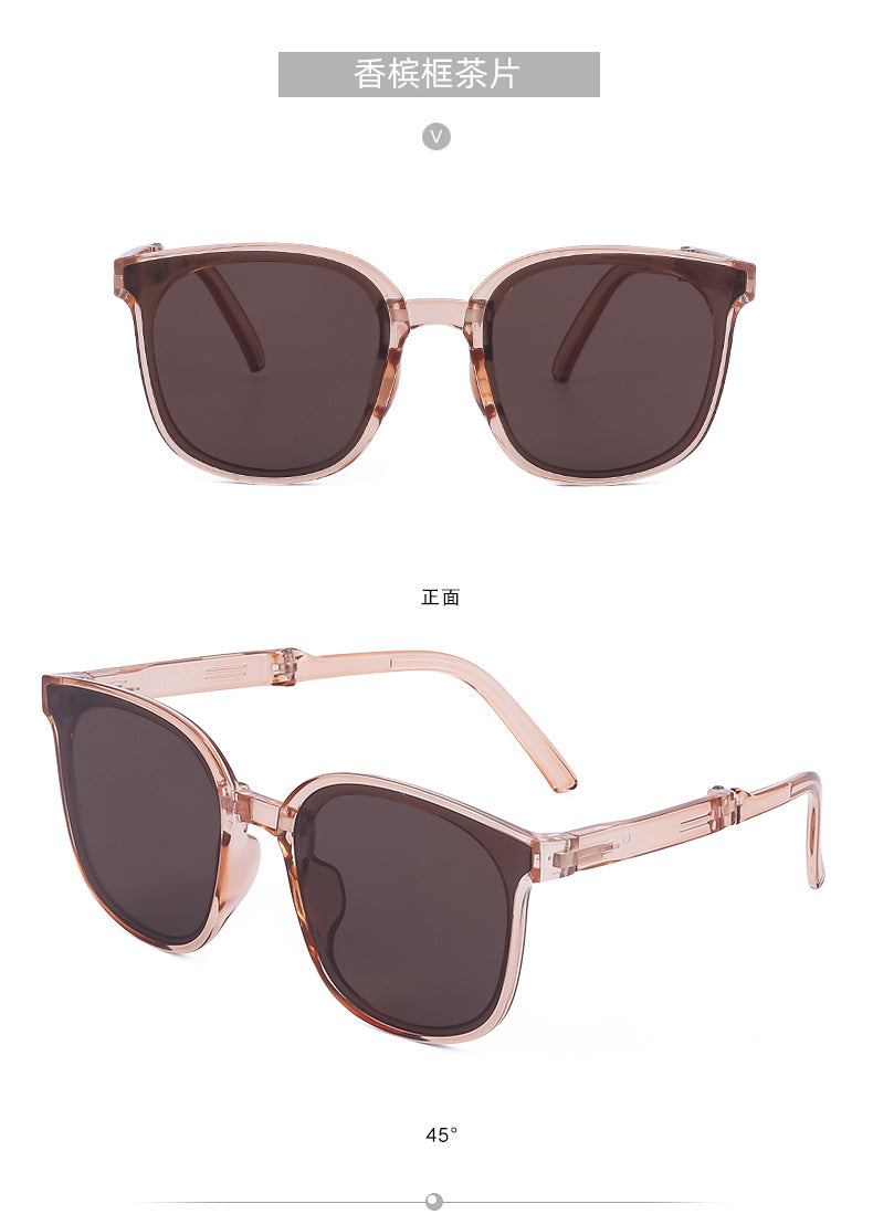 New Fashion Foldable Sunglasses for Women UV Protection Polarized Sunglasses Trendy Portable Full Frame Sun Glasses