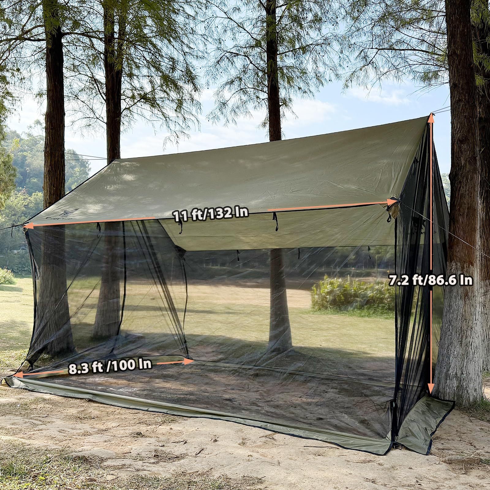 New Canopy Tent Outdoor Camping Picnic Sunshade Rainproof Mosquito-proof Camping Canopy Large Space