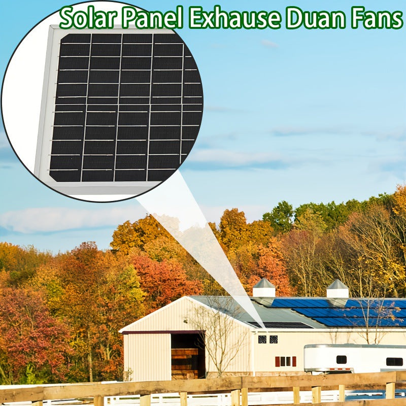 Factory Direct Solar Panel with Dual Fan Pet House Silent Solar Photovoltaic Panel Exhaust Fan Ventilation Cooling