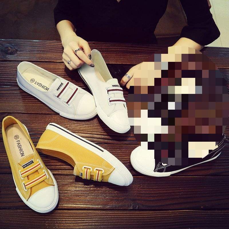Shallow Canvas Shoes for Women Slip-On Shoes Women's Shoes Slip-On Flat Casual Korean Style Soft Sole Thin Non-Slip Cloth Shoes
