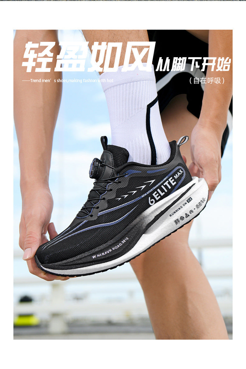 Feiteng6New Style Real Explosive Carbon Plate High Elastic Cushioning Running Shoes Luminous Casual fashion Couple Rotating Buckle Sneakers