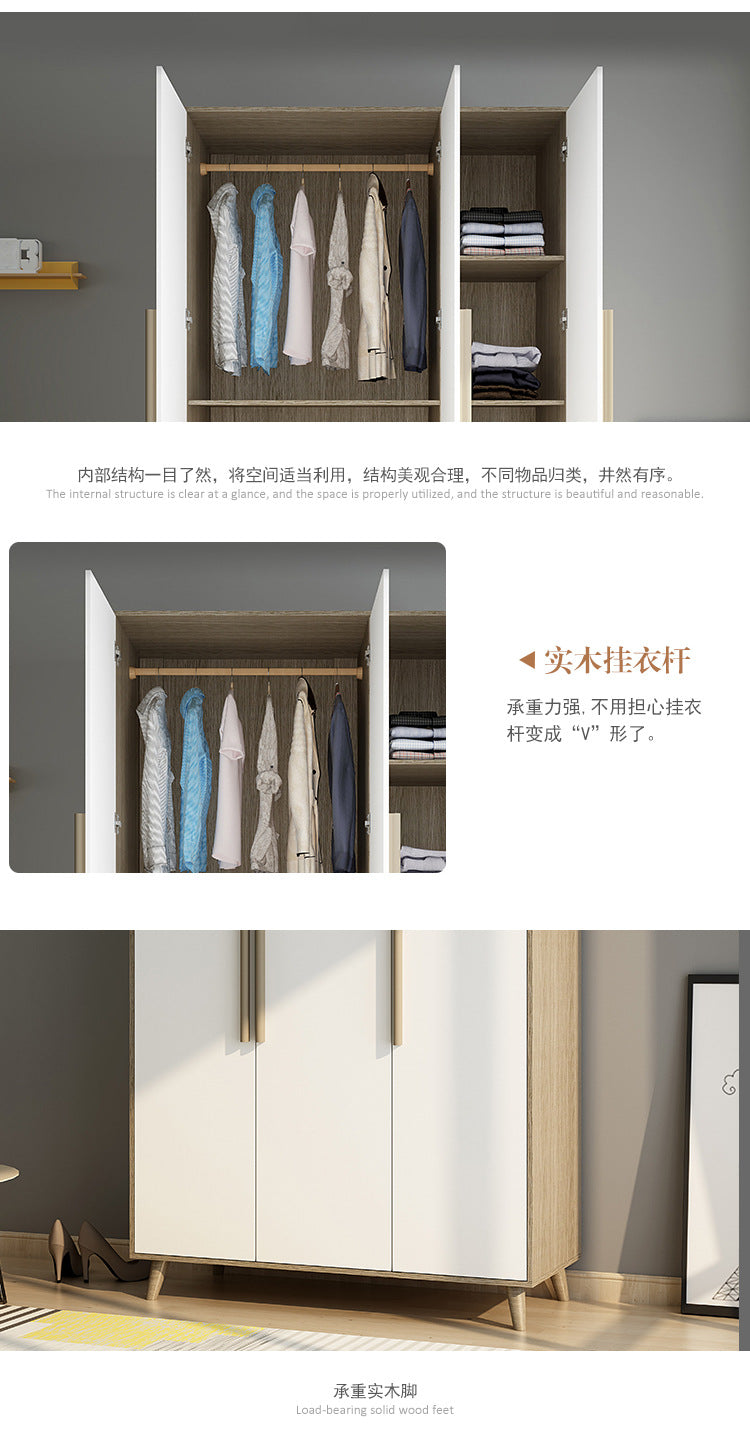 Factory Direct Supply Economical Rental Wardrobe Storage Simple Combination Two-Door Three-Door Panel Storage Apartment Wardrobe