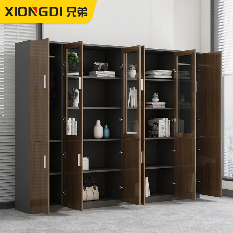 File Cabinet High Cabinet Wooden Simple Modern Archive Cabinet Document Cabinet Storage Cabinet Bookcase with Lock Office Cabinet