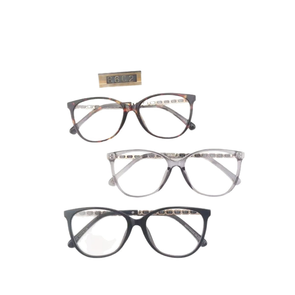 Chanel Style Eyeglass Frames3408Black Frame Plain Glasses Female Blogger Same Style Anti-Blue Light Radiation Outdoor Street Shooting Glasses