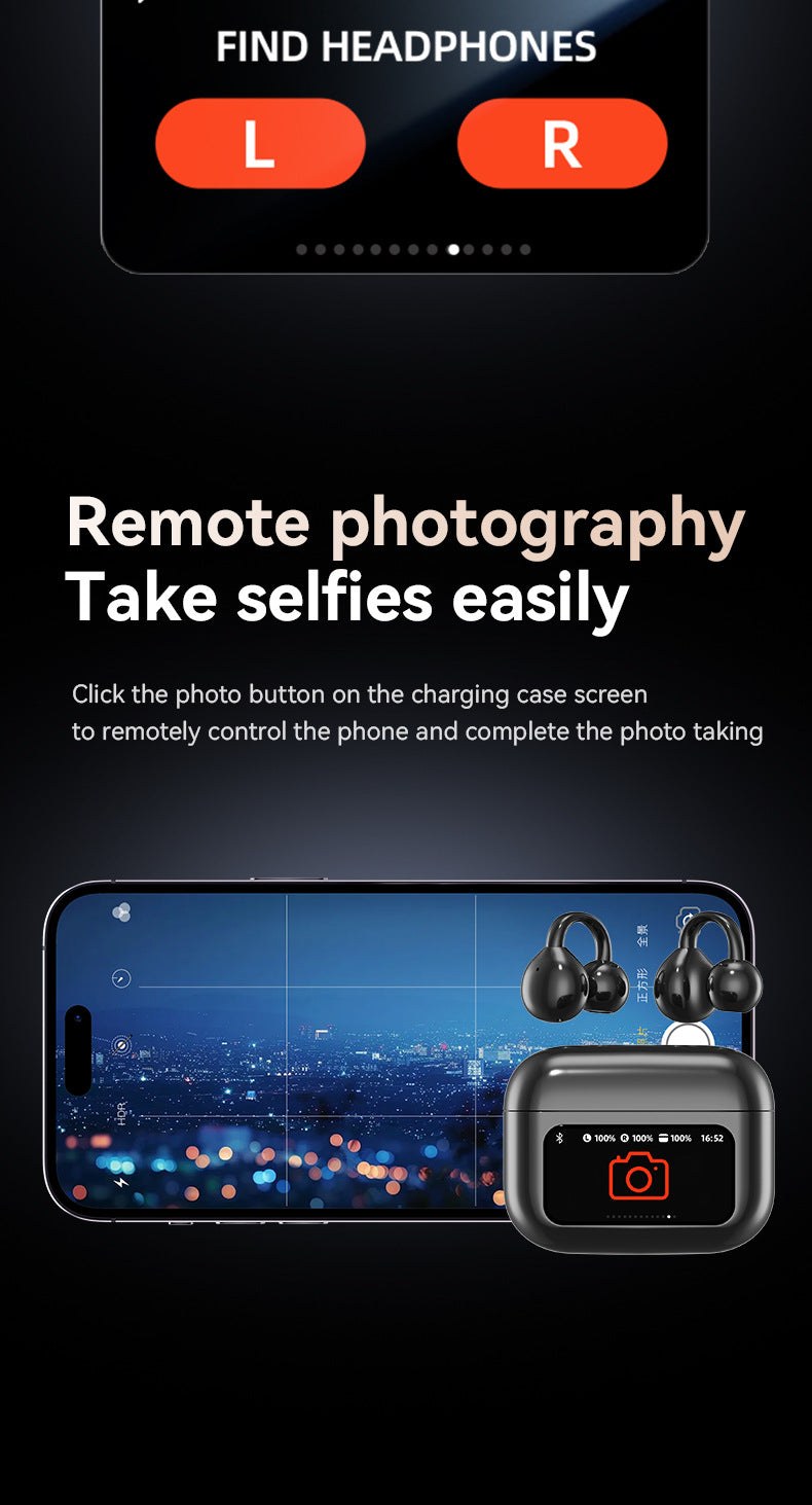 M100Hot-selling Popular Clip-on Touch Smart Color Screen High-Quality Bluetooth Earphones Wholesale from Factory Source