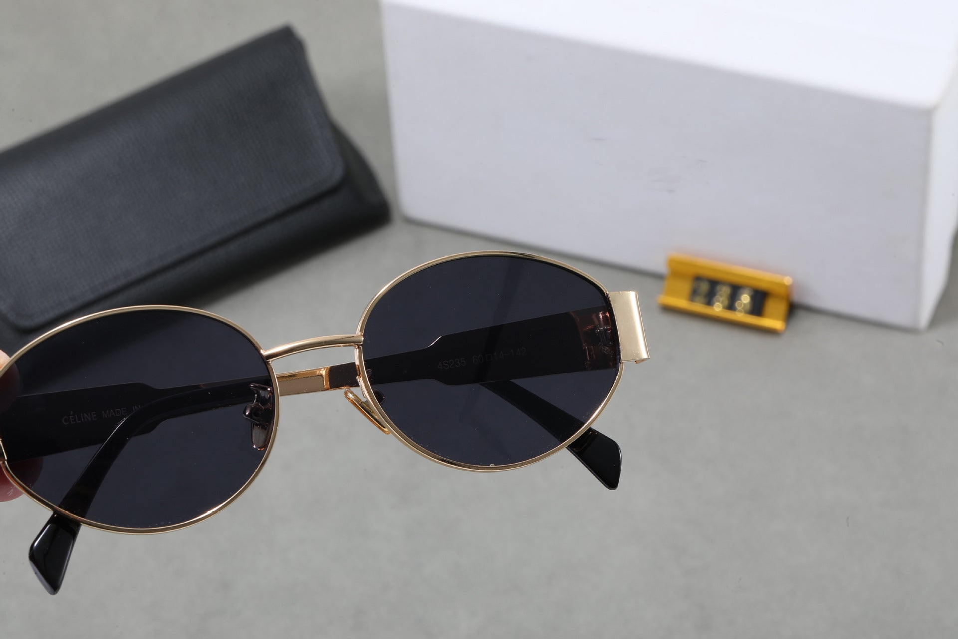 Vintage Old Money Style Metal Oval Sunglasses Sun Protection High-End Small Frame Hong Kong Style Triumphal Arch Sunglasses