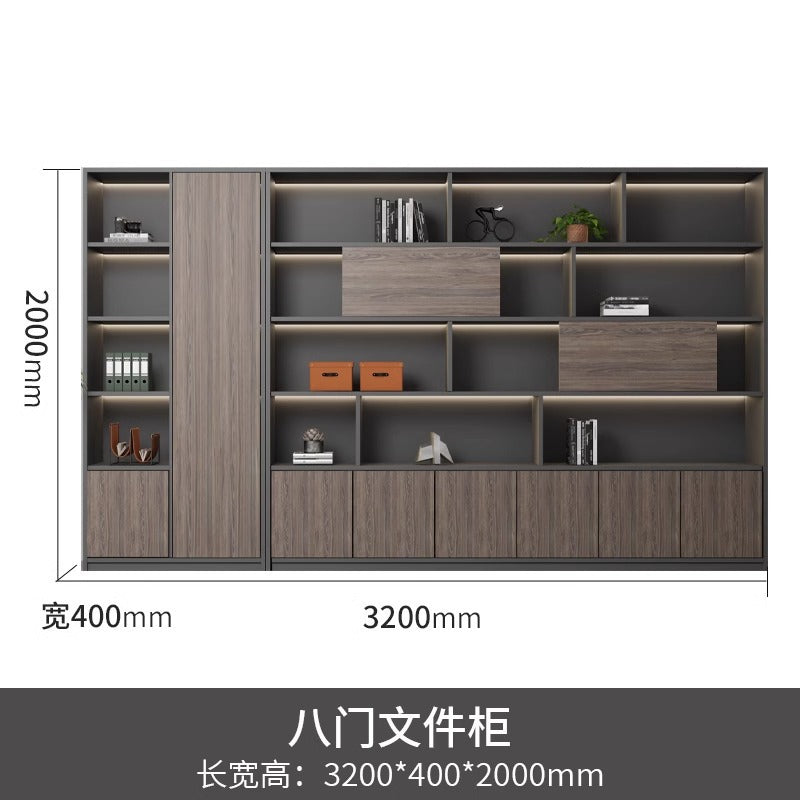 Office File Cabinet with Lock Storage Cabinet Wooden Modern Bookshelf Boss Background Cabinet Archive Cabinet