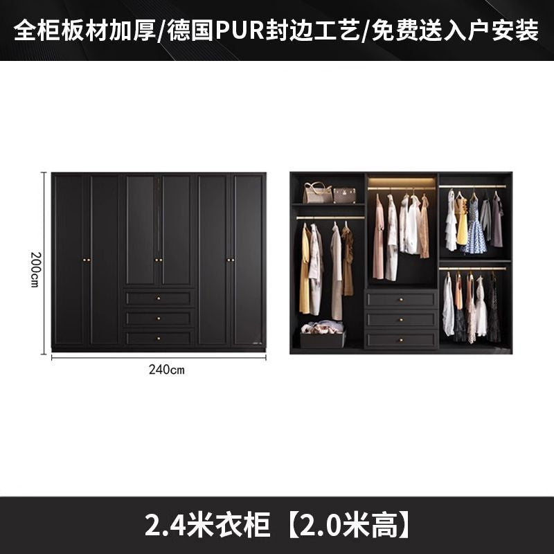 Vintage Style Wardrobe Black Cabinet Wardrobe for Home Bedroom Small Apartment Modern Simple Side Cabinet Top Cabinet Furniture Wardrobe