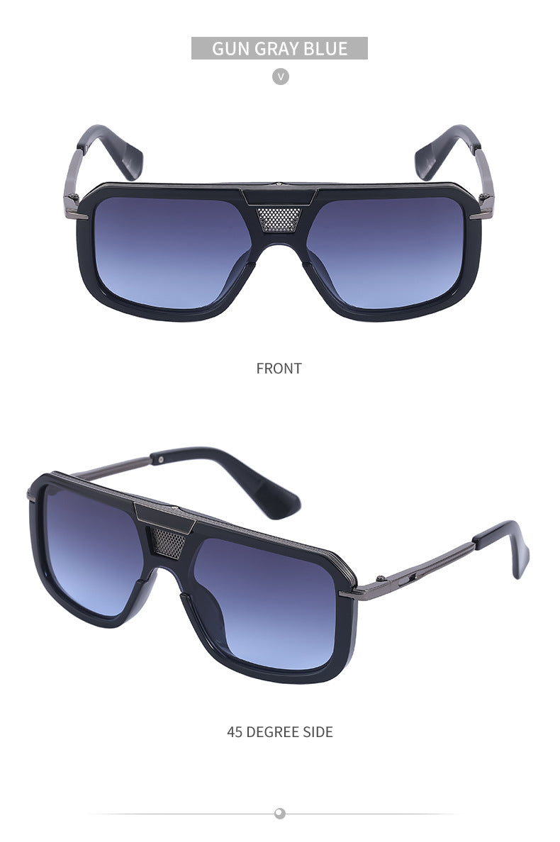 New Retro Square Frame Sunglasses for Men, European and American Style Large Frame Sunglasses for Women, Trendy Wholesale Sun Protection Sunglasses