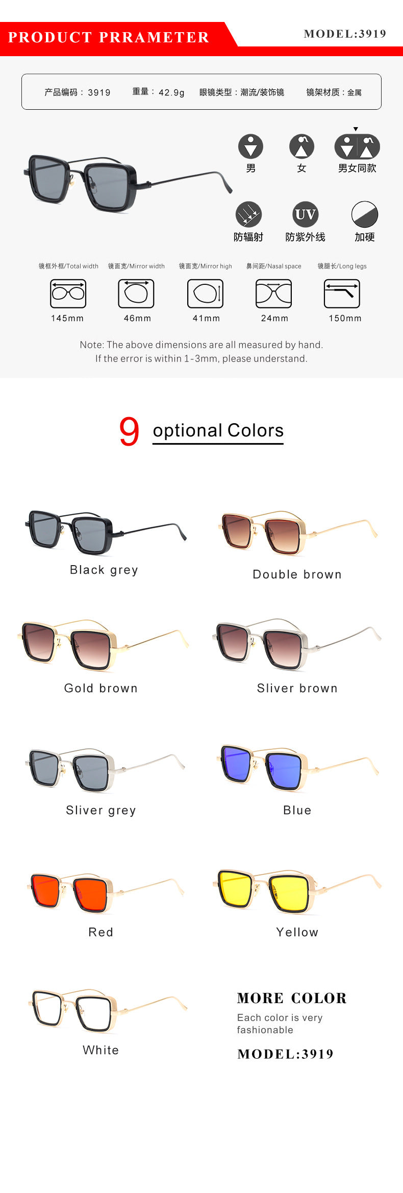 KABIR SINGH Steampunk Small Square Frame Sunglasses for Men High-end Indian Sunglasses Men's Glasses