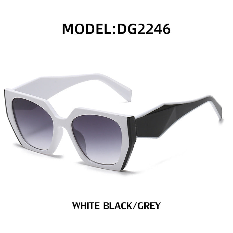 New Fashion Cat Eye Wide Leg Sunglasses for Women with High-end Feel ins Wholesale full frame sunglasses UV protection