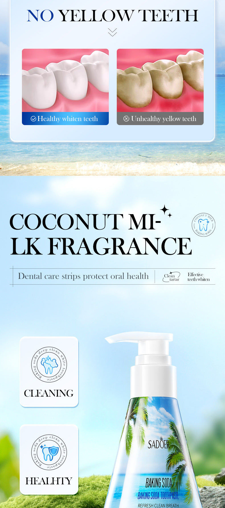 All English Toothpaste220gSADOER Niacinamide Probiotic Cleansing Stain Removal Oral Freshening  Wholesale