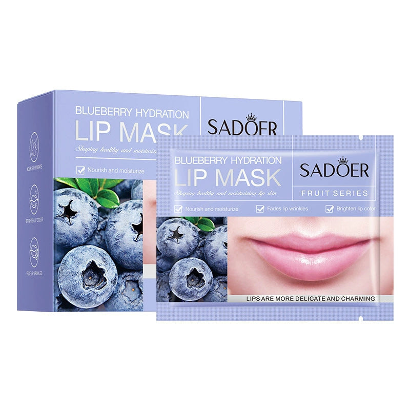 Cross-border Boxed Lip Mask8gx20slice Fruit Strawberry Moisturizing Care Moisturizing Lip Mask Foreign Trade Manufacturer Wholesale