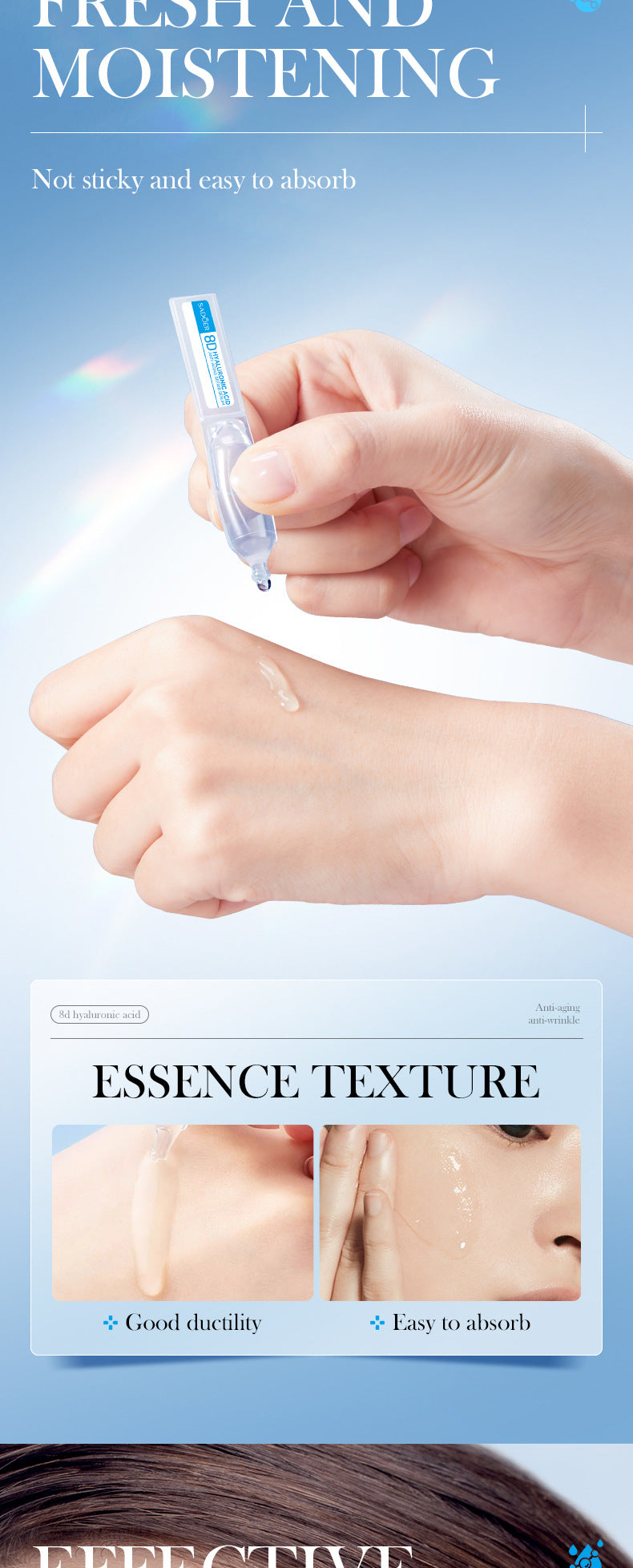 Full English Hyaluronic Acid Face Cream SADOER8D Anti-wrinkle Hydrating Nourishing Face Cream Moisturizing and Rejuvenating  Foreign Trade Wholesale