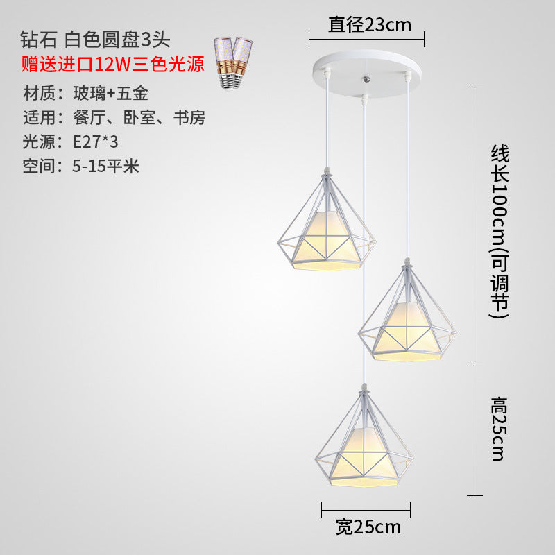 Restaurant Chandelier Three-Head Light Luxury Lighting Modern Simple Dining Table Bar Counter led Long Strip Dining Room Light2025New Year