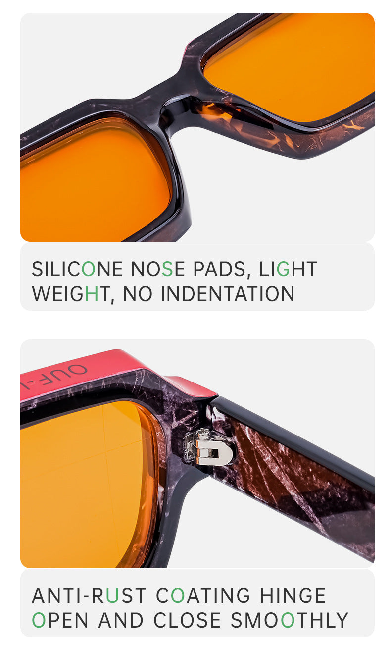 New Fashion Square Frame Sunglasses for Men and Women with a High-End Feel INS European and American style sunglasses outdoor glasses sglasses