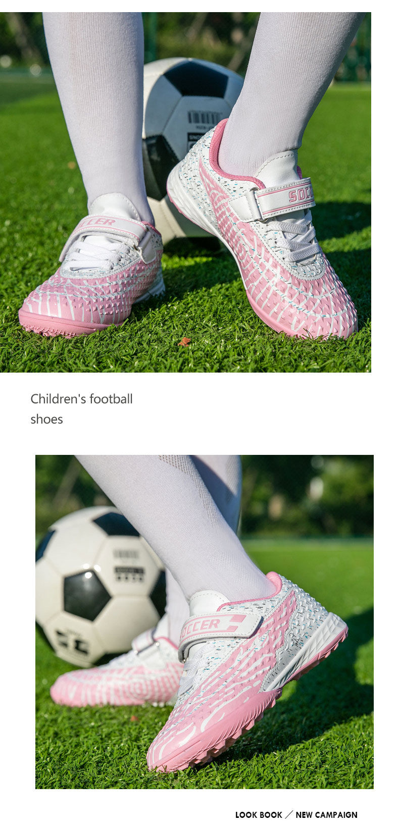 New football shoes for men and women with Velcro for children TF Broken Nail Style Youth Student Grassland Flat Training Shoes