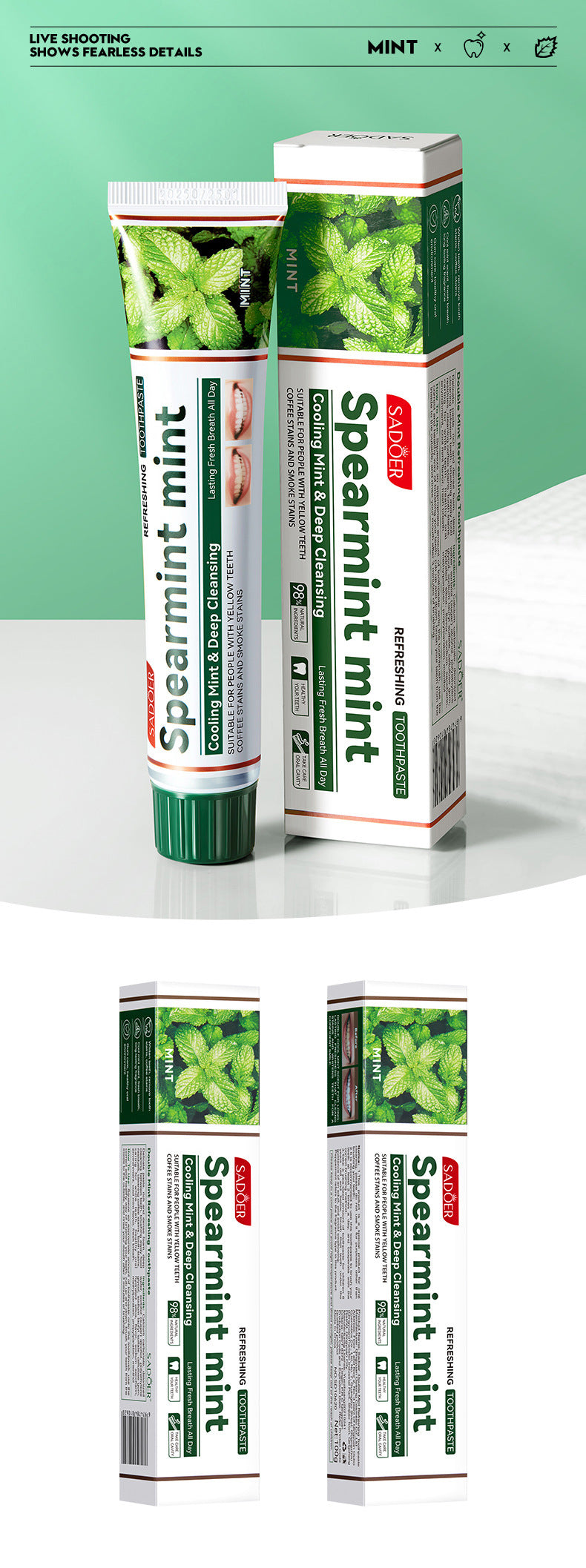 Distribution Combination Toothpaste SADOER Clean teeth fresh oral care cross-border wholesale