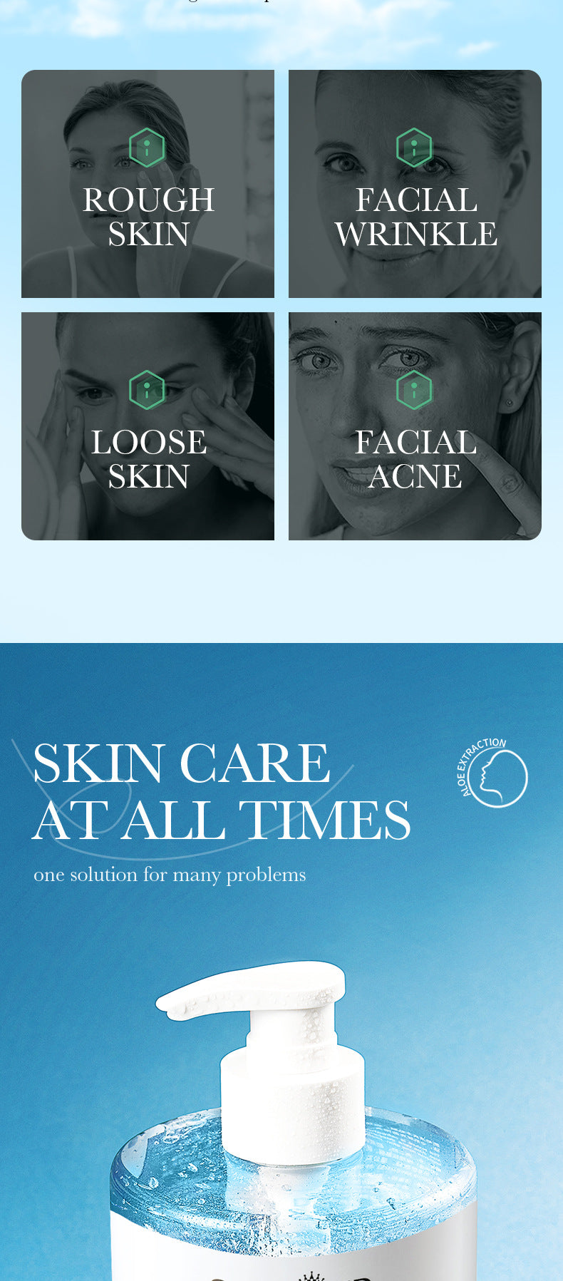 Aloe Vera Gel Aloe Vera Gel300g Large Capacity Hydrating Moisturizing Nourishing Cross-Border Foreign Trade Live Wholesale