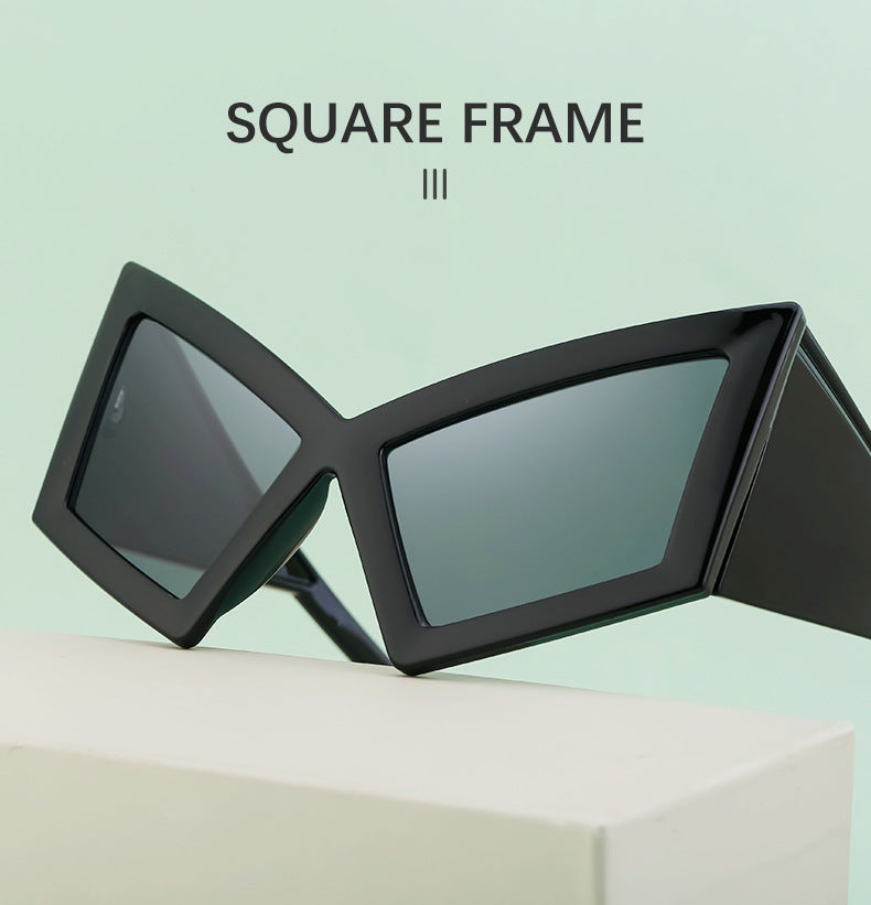 New arrivalStylish large frame cat eye sunglasses European and American Style Personality Hip-Hop Internet Celebrity Beach Party Sunglasses