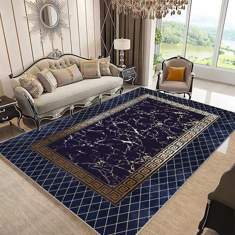 Light Luxury Living Room Carpet Modern Bedroom Full Geometric Carpet Home Simple Line Stain-Resistant Sofa Cushion