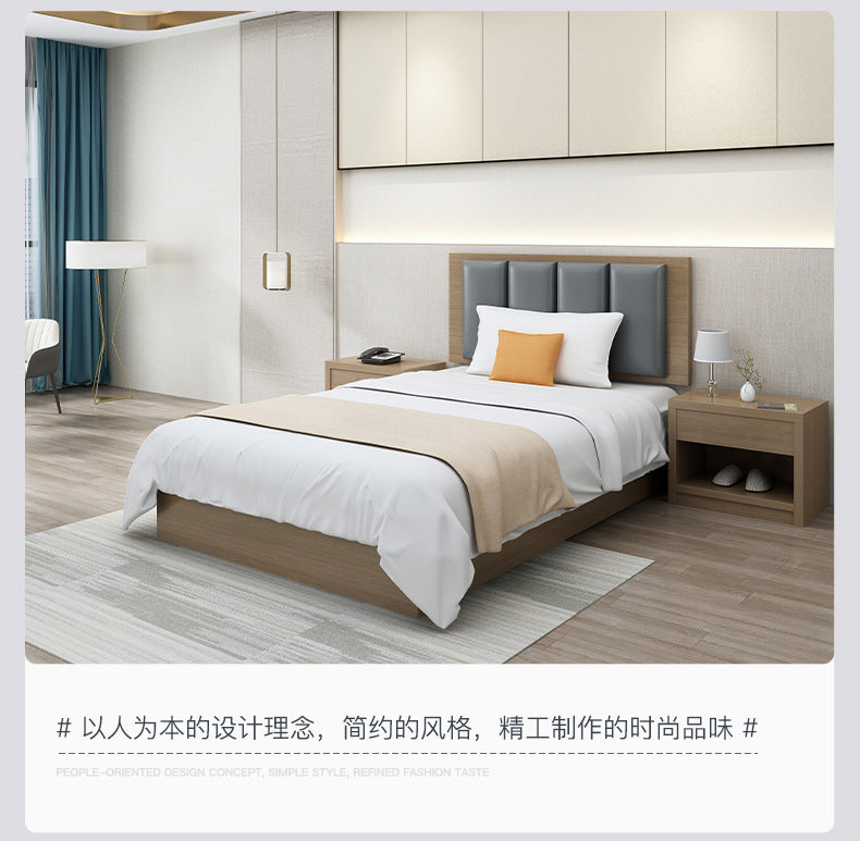 Hotel Bed Hotel Furniture Standard Room Full Set B&B Express Hotel Apartment Single and Double Bed B&B Guest Room Special Bed