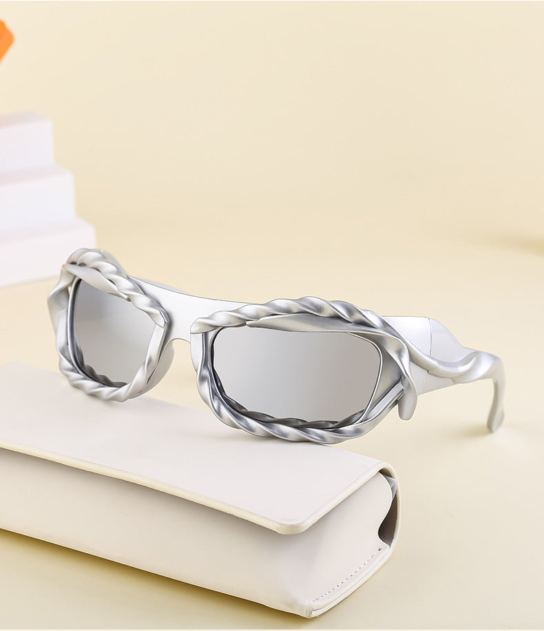 New Y2K Irregular Sunglasses for Women, Cycling Lace Sunglasses, Women's European and American Style Performance Glasses sunglasses