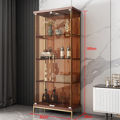 Simple Wine Cabinet Wall-Mounted Living Room Modern Simple Glass Storage Cabinet Home Storage Cabinet Light Luxury High-End Display Cabinet