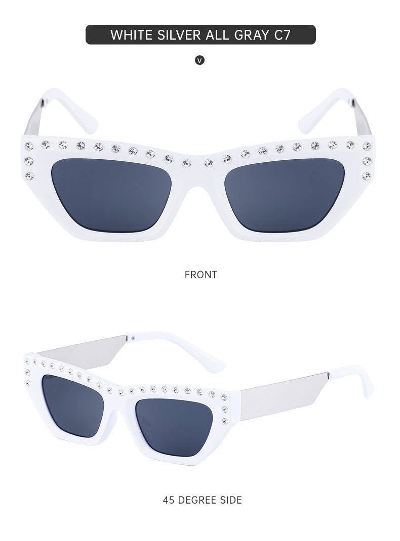 New Fashion Cat Eye Sunglasses for Women Trendy High-end Rhinestone Sunglasses Wholesale sunglasses