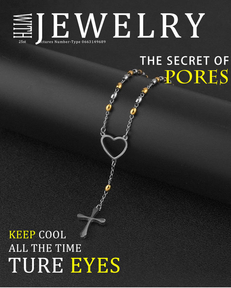 New Adjustable Personality Temperament Titanium Steel Jewelry Stainless Steel Niche Design Virgin Mary Cross Bracelet