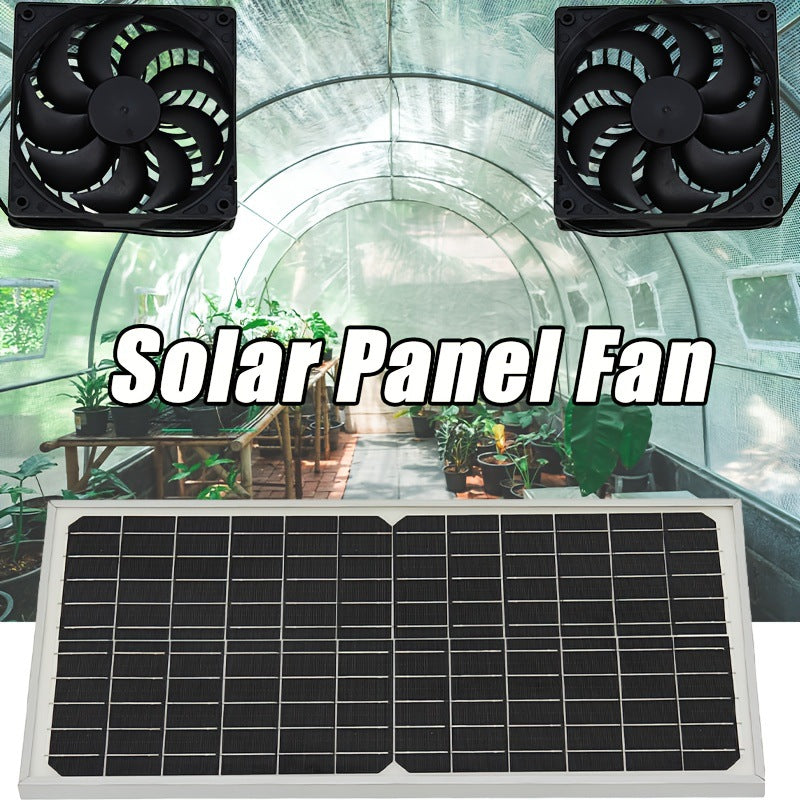 Factory Direct Solar Panel with Dual Fan Pet House Silent Solar Photovoltaic Panel Exhaust Fan Ventilation Cooling