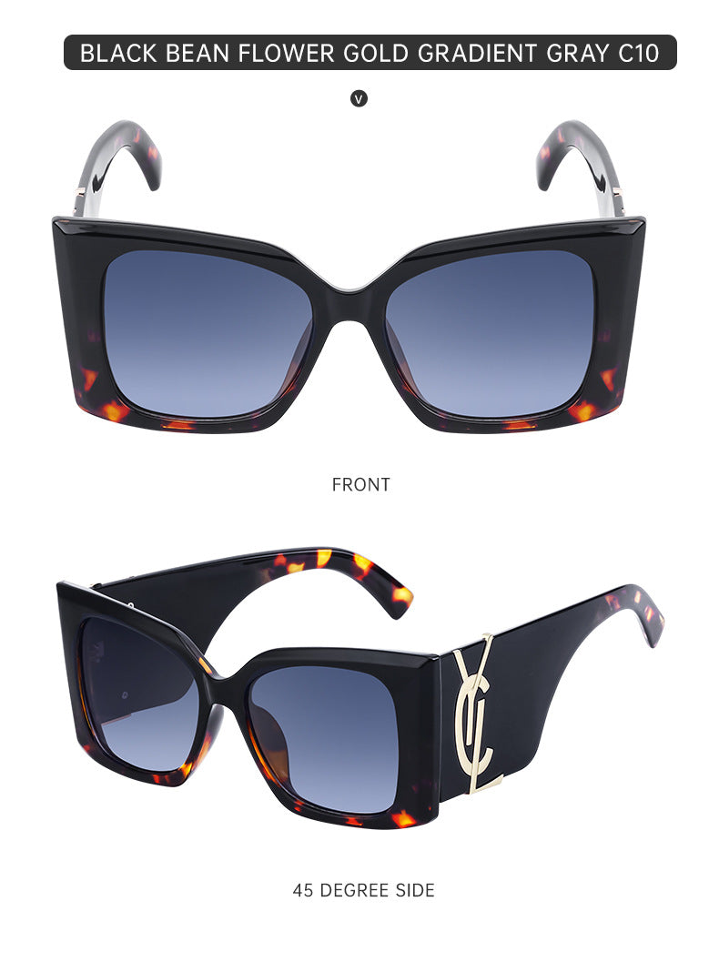 Yang Shulin Style Cat Eye Sunglasses for Women Fashion Large Frame Sunglasses High-end Sun Protection Glasses glasses