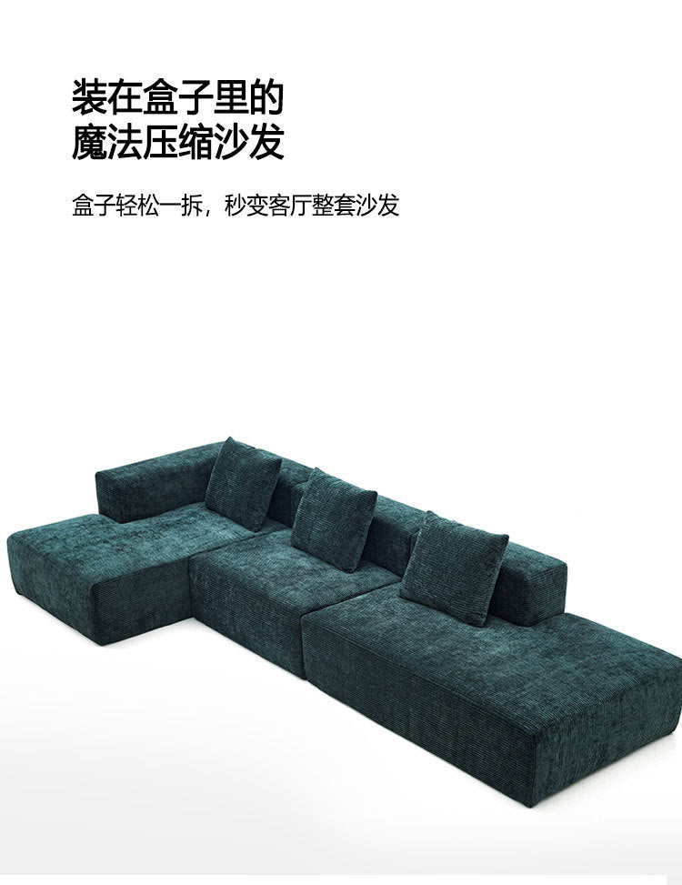 Sofa for Living Room Small Apartment Rental Bedroom Two or Three Seater Elephant Ear Lazy Straight Fabric Sofa New Model