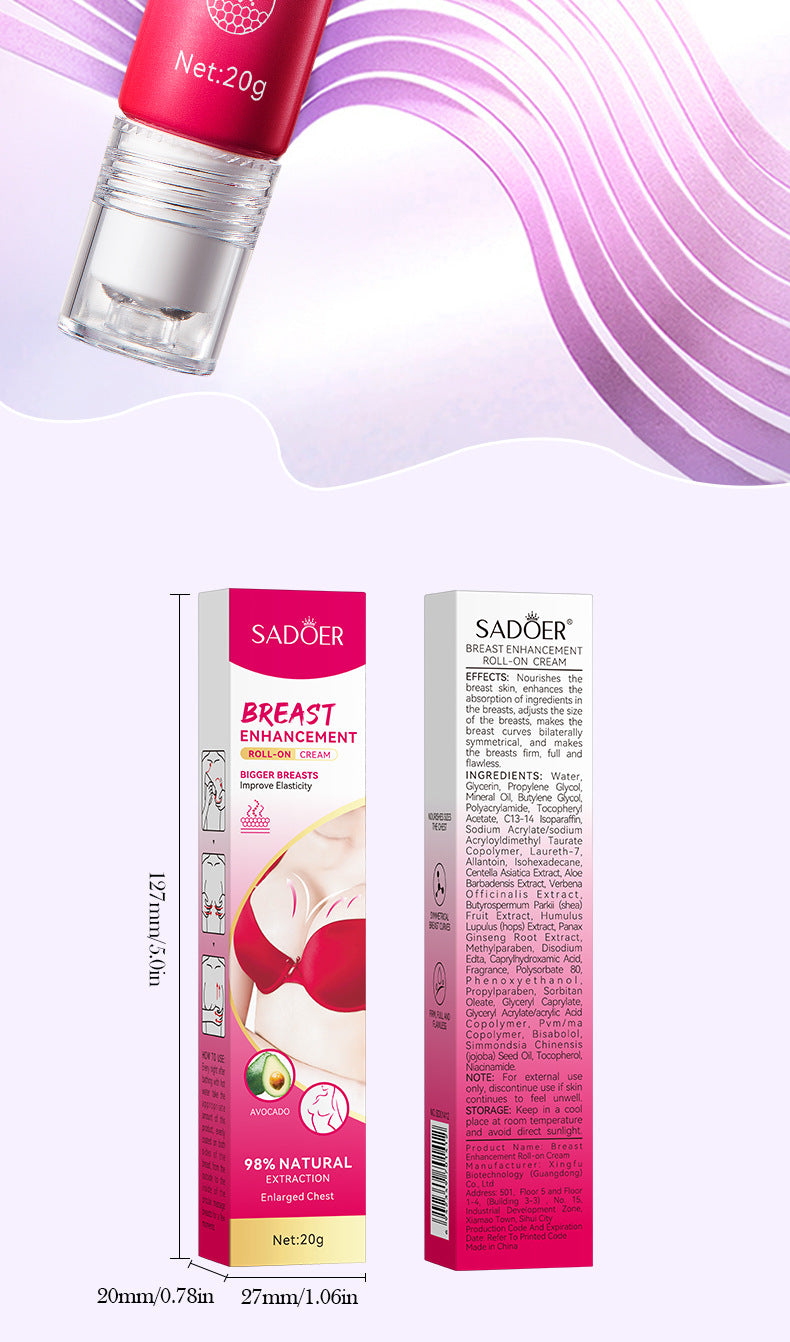 Full English Roll-on Cream20g SADOER Breast Firming and Plumping Massage Care Beauty Cream  Wholesale