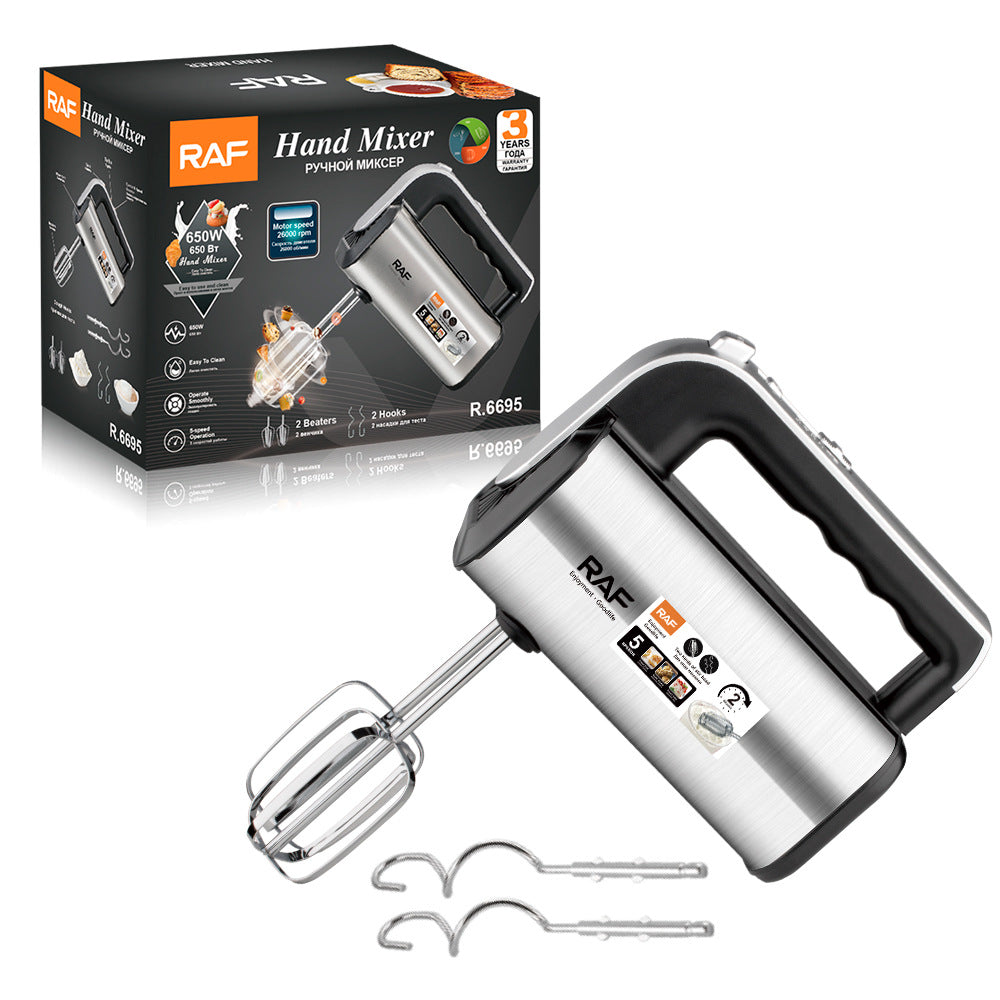 RAF European Standard Fully Automatic Handheld Household Electric Egg Beater Baking High-Power Whisk Cream Mixer