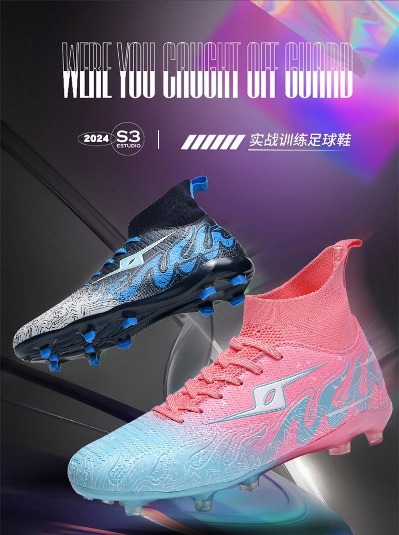 CICERO High quality professional football shoes for men and women FG Long Spike Anti-Slip Wear-Resistant Youth Practical Competition Training Shoes