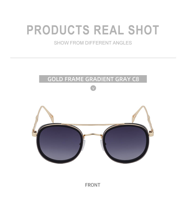 European and American Retro Oval Frame Sunglasses for Men, Side Wrap Small Frame Sunglasses for Women, Trendy Glasses Wholesale shades