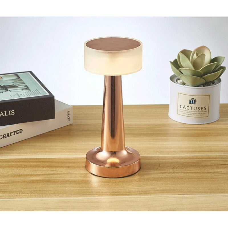 USB Rechargeable Eye Protection Bedside Table Lamp Bar Qingba Hotel Atmosphere Touch Night Light LED Metal Table Lamp