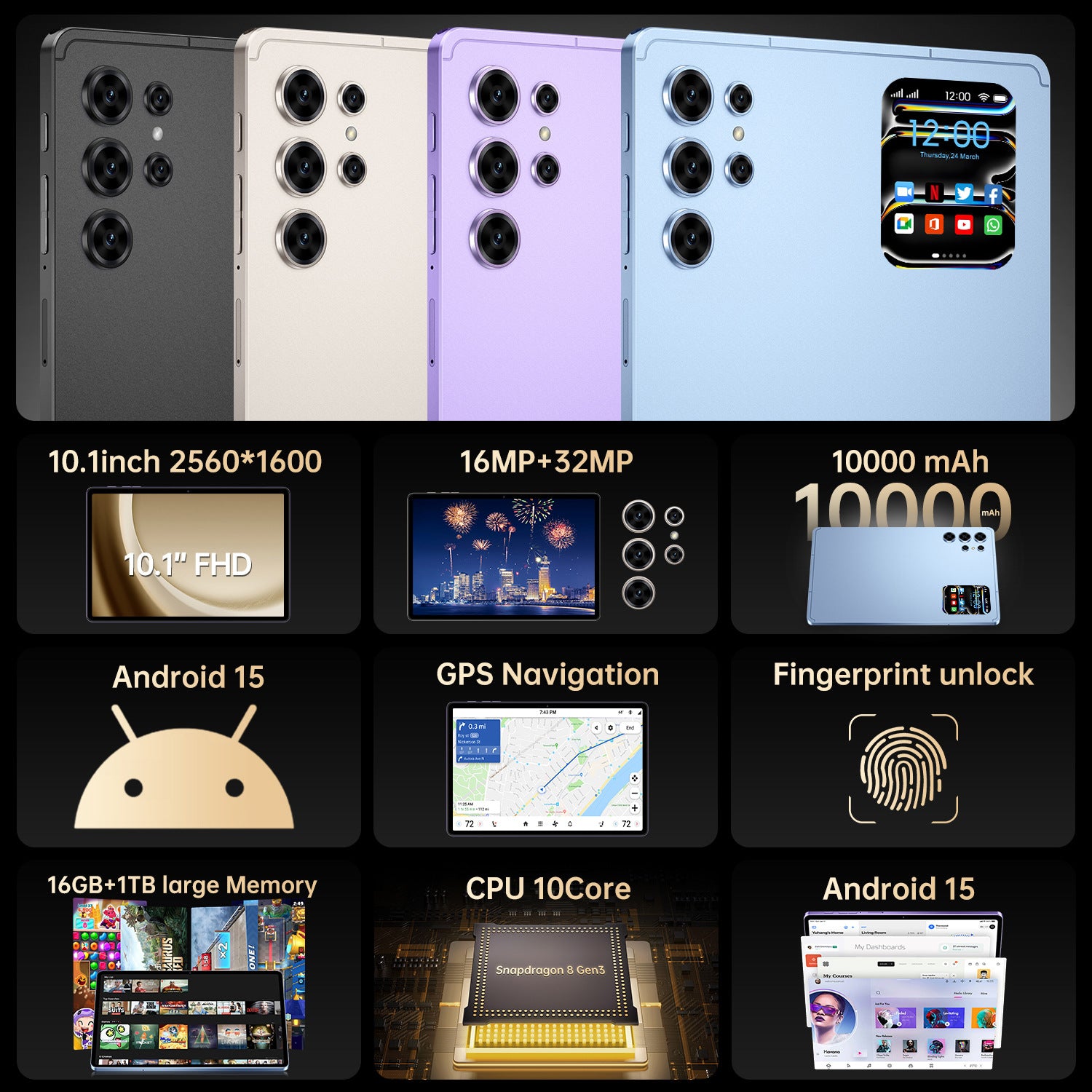 Hot Sale Pad 25 Ultra Android Tablet16+1TB Large Screen Eye Protection Computer Manufacturer Wholesale