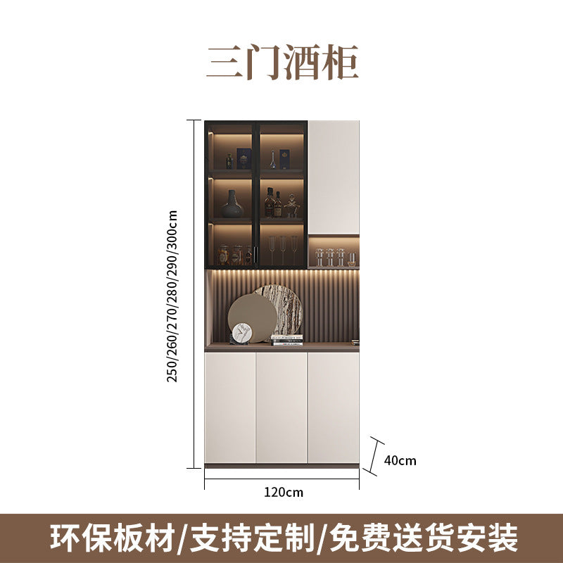 Modern Minimalist Home Living Room Sideboard Wine Cabinet Integrated Wall Cabinet Floor-standing Wall-mounted Storage Cabinet Glass Wine Cabinet Customization