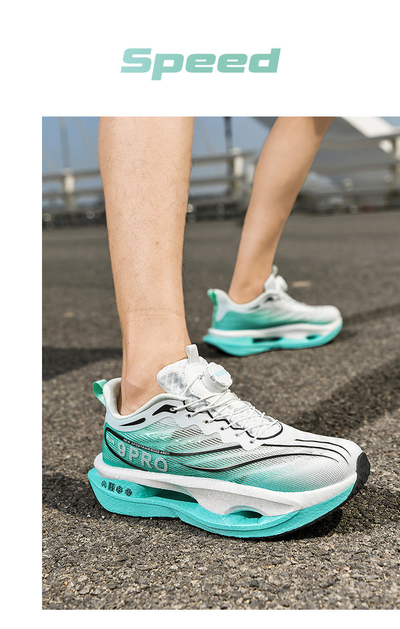 Red Rabbit9PRO Summer Breathable Jacquard Lightweight Sports Shoes with Rotating Buckle Casual Shoes Popcorn Carbon Plate Hollow Running Shoes