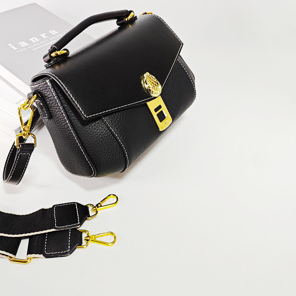 Customized Fingerprint Unlock Bag High-end Fashion Top Layer Cowhide Large Capacity Handbag Crossbody Genuine Leather Women's Bag