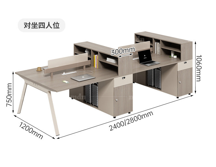Staff Desk Office Desk and Chair Set Simple Modern Office Partition Computer Desk Employee Desk Six-Person Booth