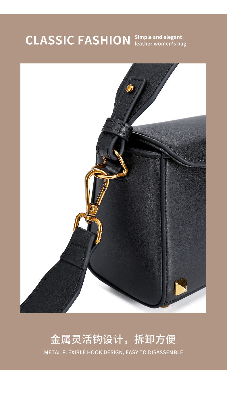 European and American Women's Bag High-End Light Luxury Handbag Niche Versatile Fashion Genuine Leather Crossbody Bag Single Shoulder Underarm Bag for Women
