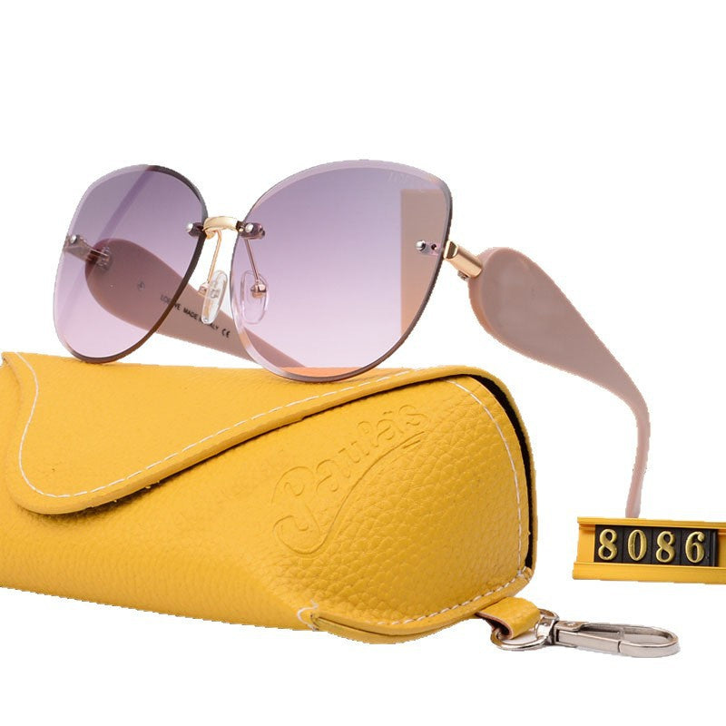 Cyberpunk Triangle Cat Eye Flat Glasses for Women Trendy High-End Round Face Slimming Hip-Hop Letter Disco Sunglasses