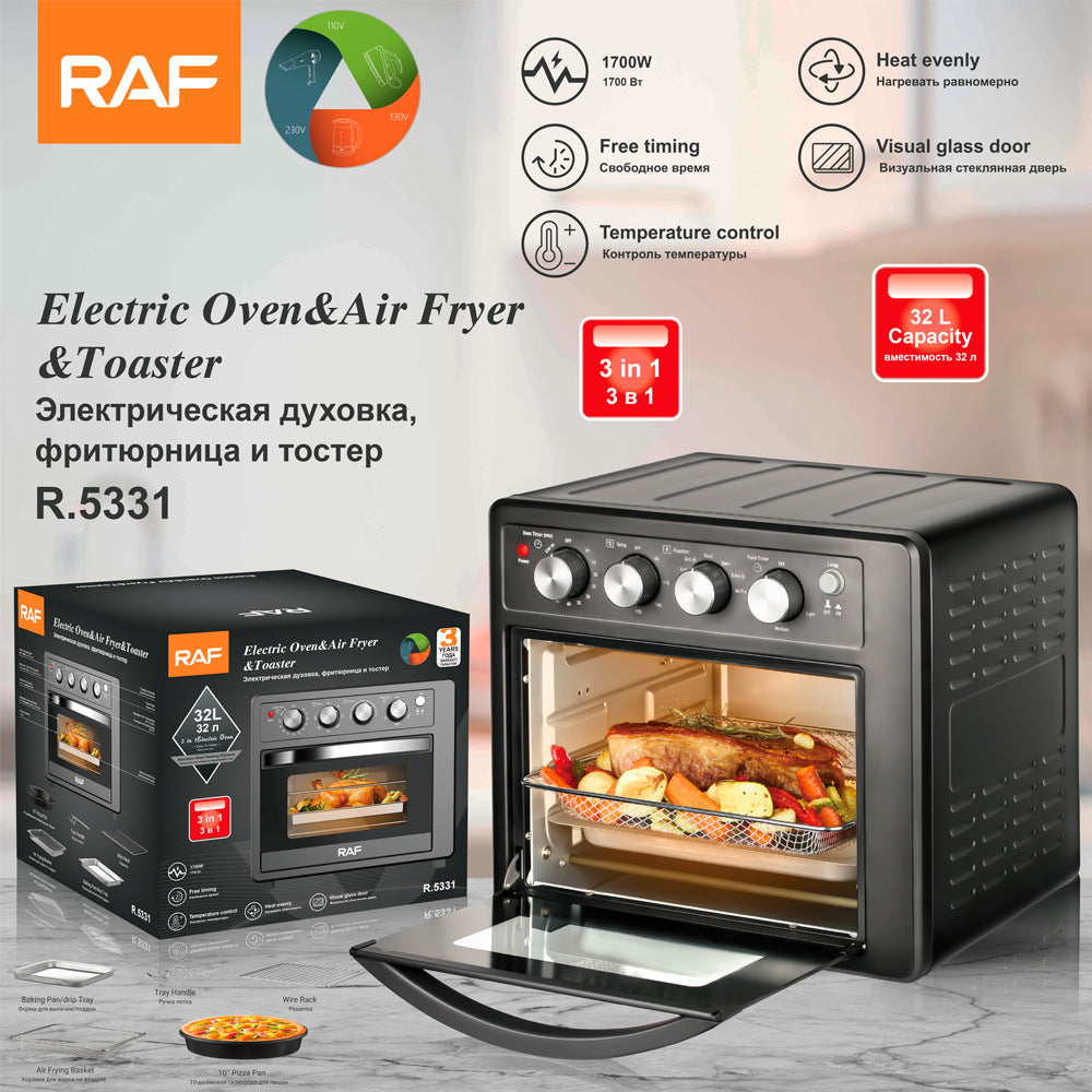 RAF European Standard Large Capacity Oven Household High Power Three-in-One Multi-Functional Air Fryer Toaster32L