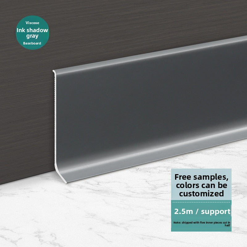 Aluminum alloy self-adhesive skirting board in cream style6cm Diamond-patterned white skirting line8Centimeter skin white metal baseboard