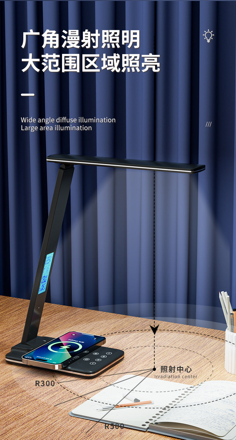 Wireless Charging Table Lamp Bedside High-end Adjustable Dimming Color Night Light Multi-functional Desktop Study Lamp